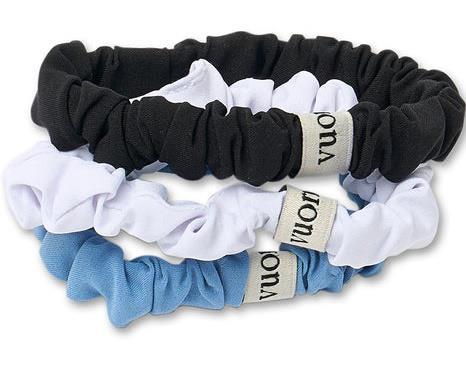 Mini Scrunchy - 3 Pack - Womens - Black / White / Isle Blue 1