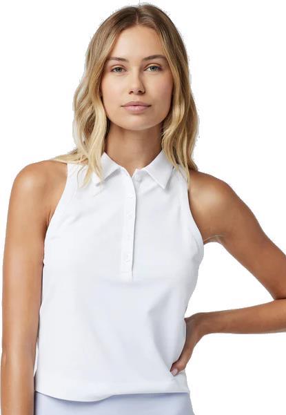 Pique Polo Tank - Womens - White 2