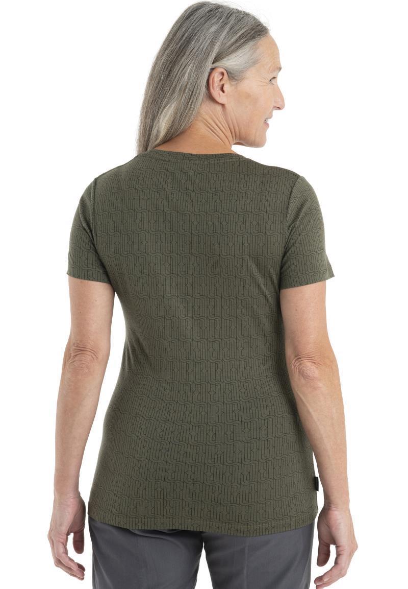Merino 150 Tech Lite II SS Scoop Tee - Herenga - Womens - Loden / Black / AOP 4