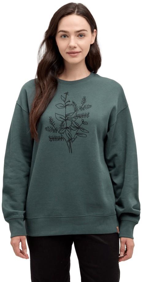 Autumn Flora Crew - Womens - pine green / meteorite black 1