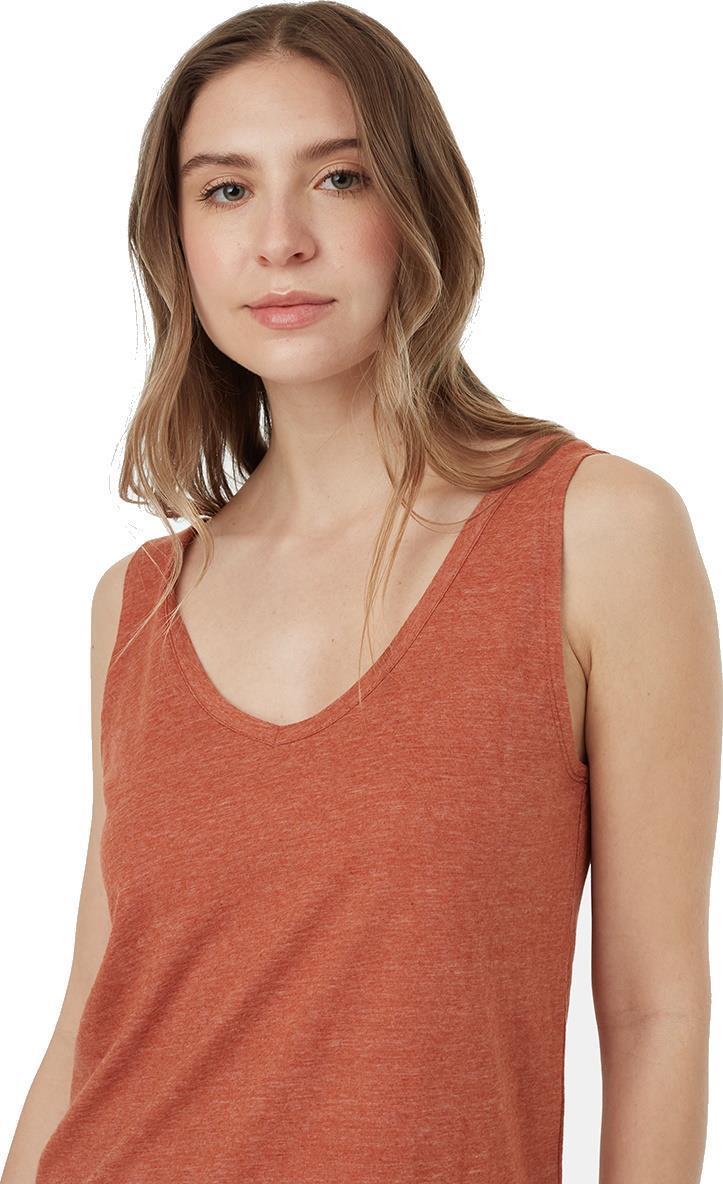 Double V Hemp Tank - Womens - baked clay heather 1
