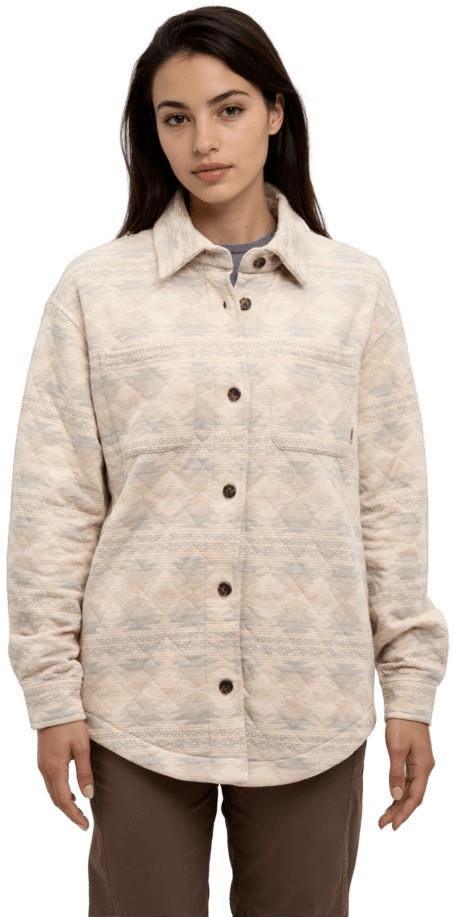 Dunes Shacket - Womens - pale oak heather v2 / evergreen ridge 1