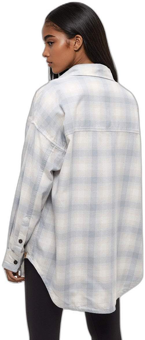 Fernwood Flannel Shirt - Womens - harbour grey / shadow plaid 1