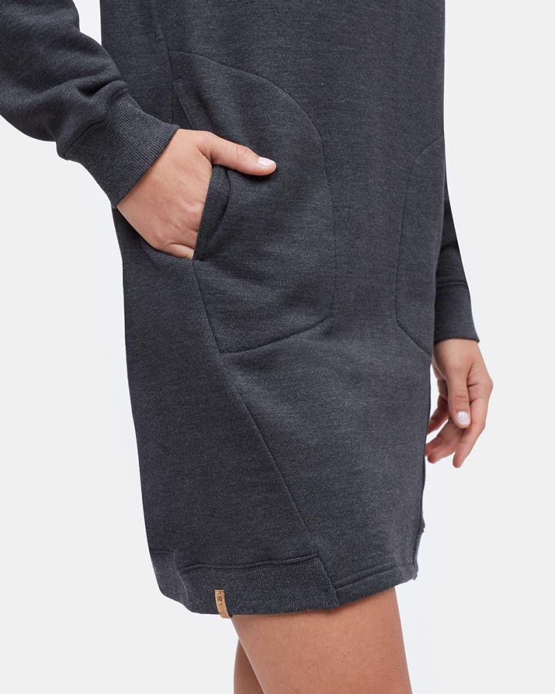 Fleece Crew Dress - meteorite black heather 1