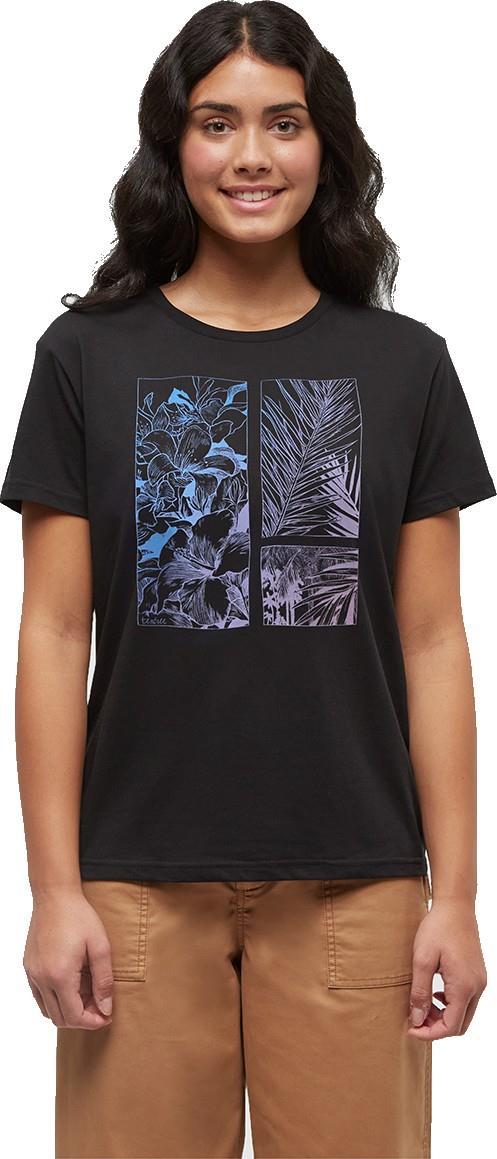 Framed Haitian Bloom T-Shirt - Womens - meteorite black / pink sand 1