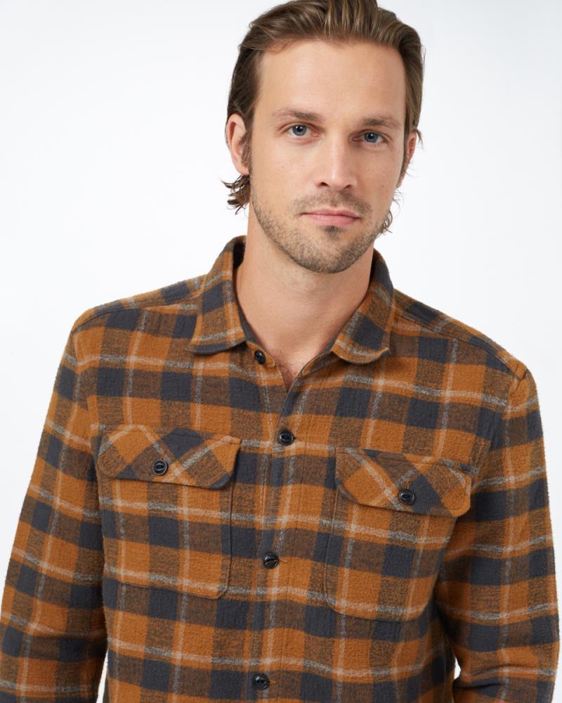Heavy Weight Flannel Jacket - Mens - foxtrot brown retro plaid 1