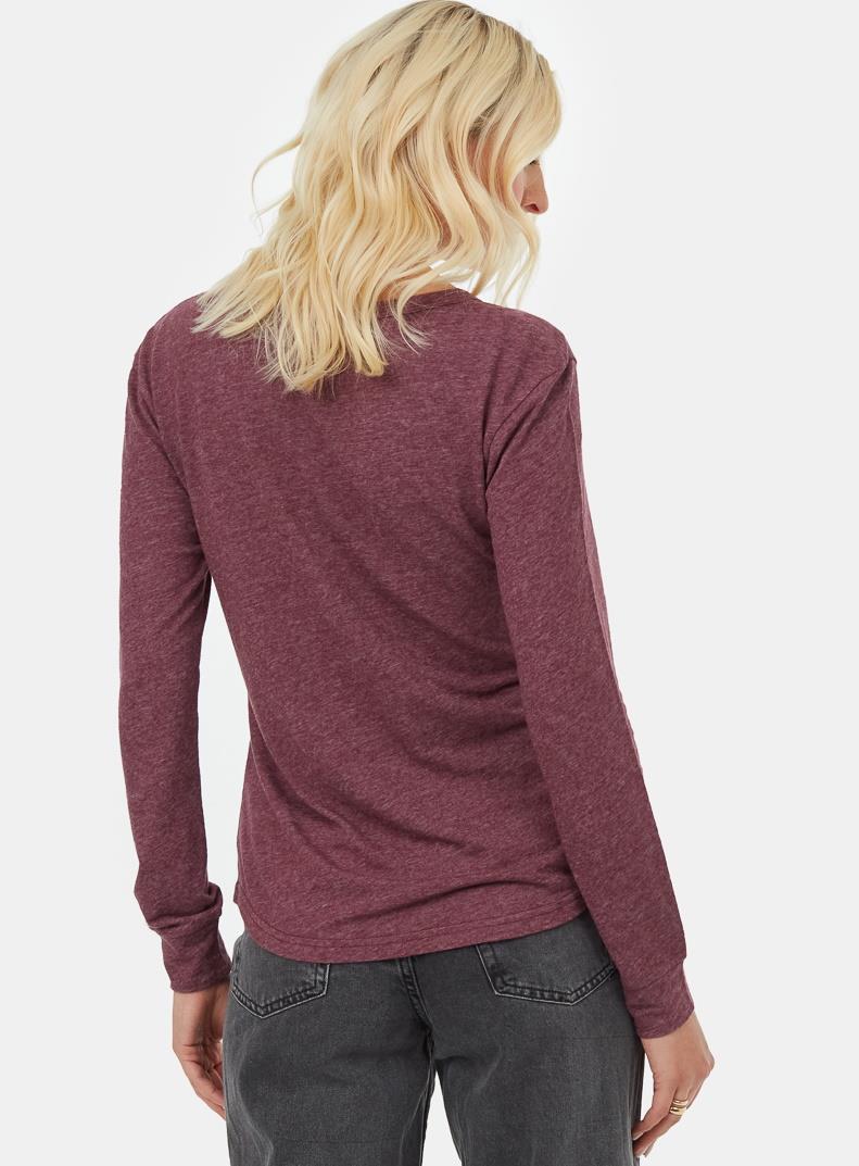 Hemp Henley LS - Womens - fig heather 1