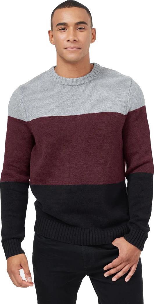 Highline Blocked Crew Sweater - Mens - grey heather / mulberry heather / meteorite black 1
