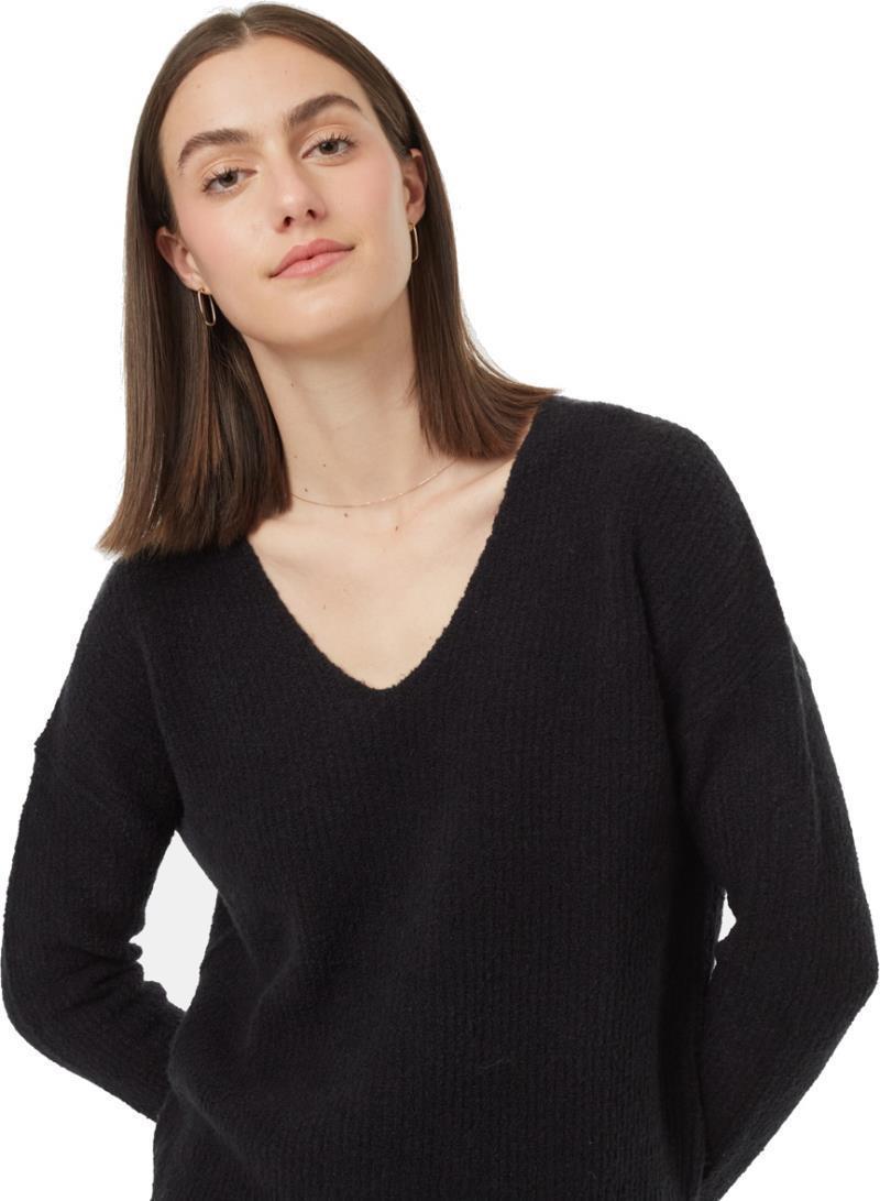Highline Fuzzy V-Neck Sweater - Womens - Meteorite Black 4