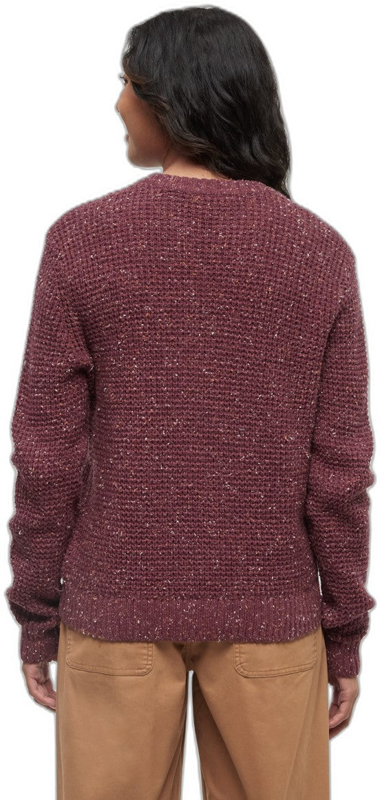 Highline Nep Crew Sweater - Womens - deep burgundy nep 1