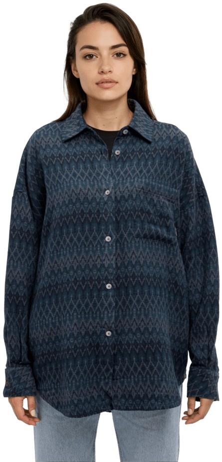 Kapok West End Shirt - Womens - meteorite black / islet jacquard 1
