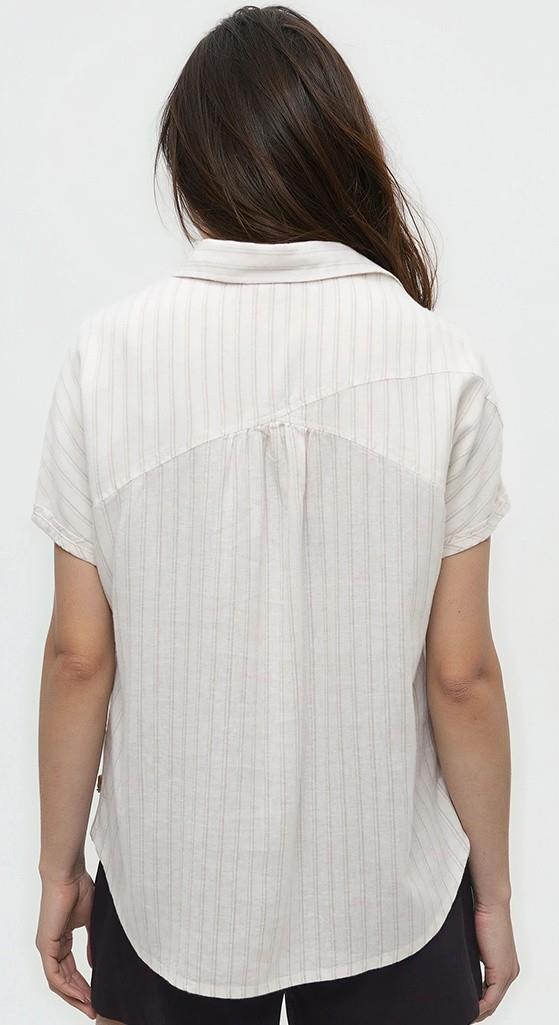 Magnolia Shirt - Womens - undyed / double stripe 1