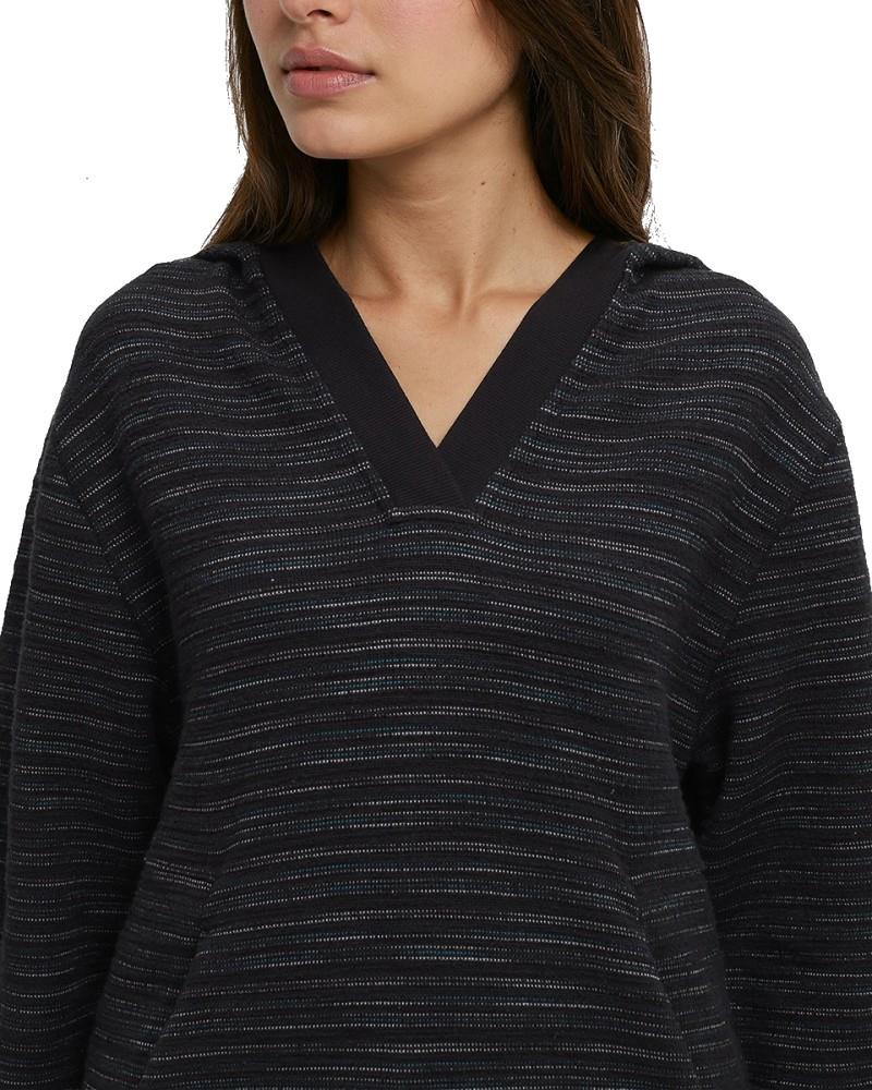 Shore Hoodie - Womens - meteorite black flash stripe 1