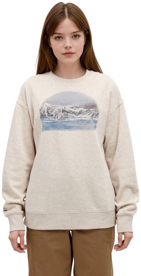 Sunset Ridge Relaxed Crew - Womens - pale oak heather / graphite 1
