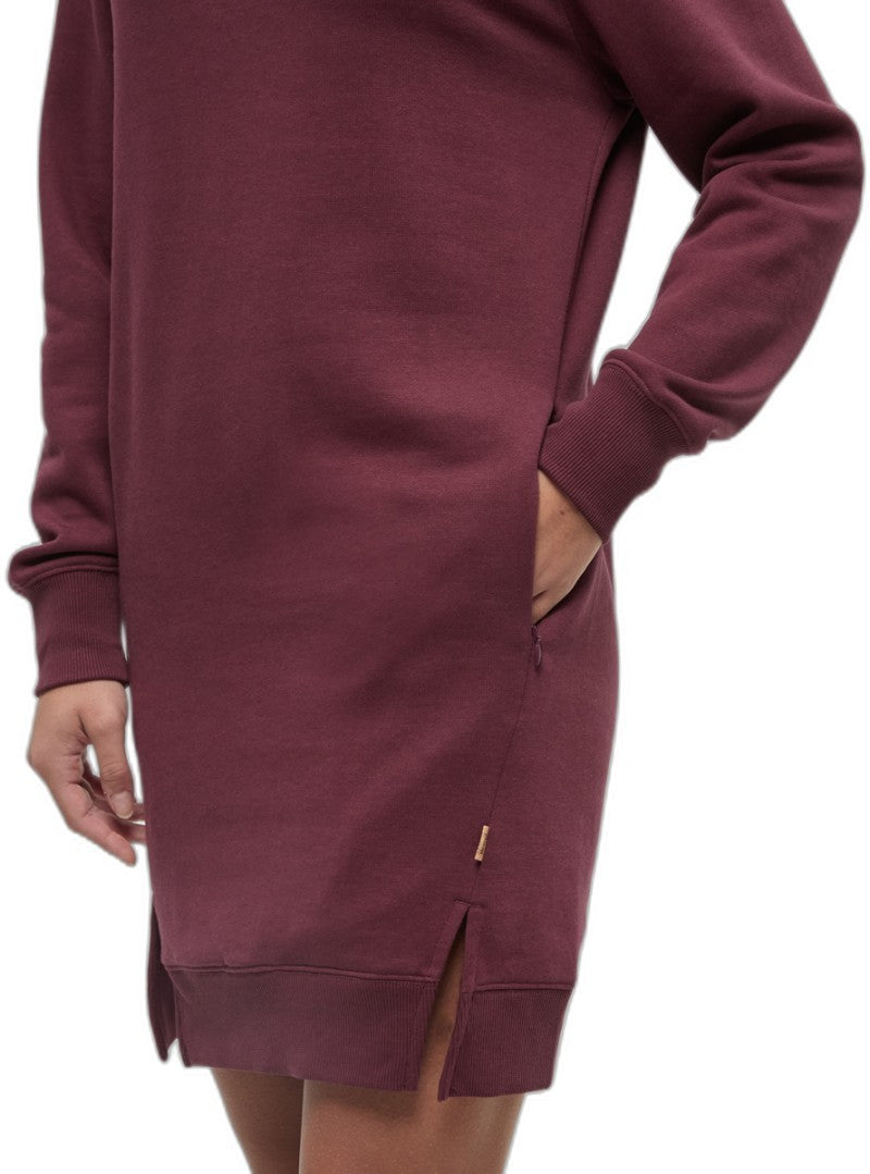 TreeFleece Mock Neck Sweatshirt Dress - deep burgundy 1