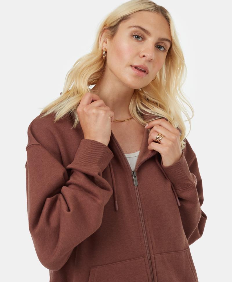 TreeFleece Oversized Zip Hoodie - Womens - Mesa Red 4