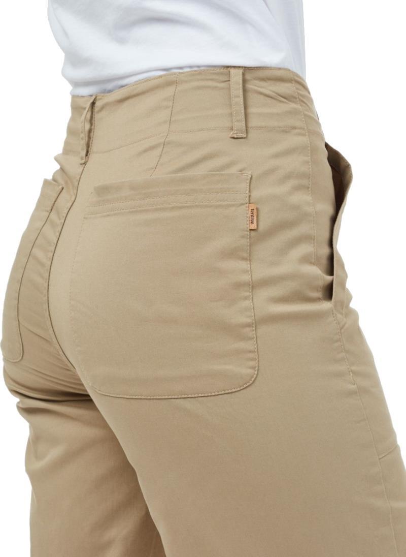 Twill Cropped Wide Leg Pants - Womens - khaki 1