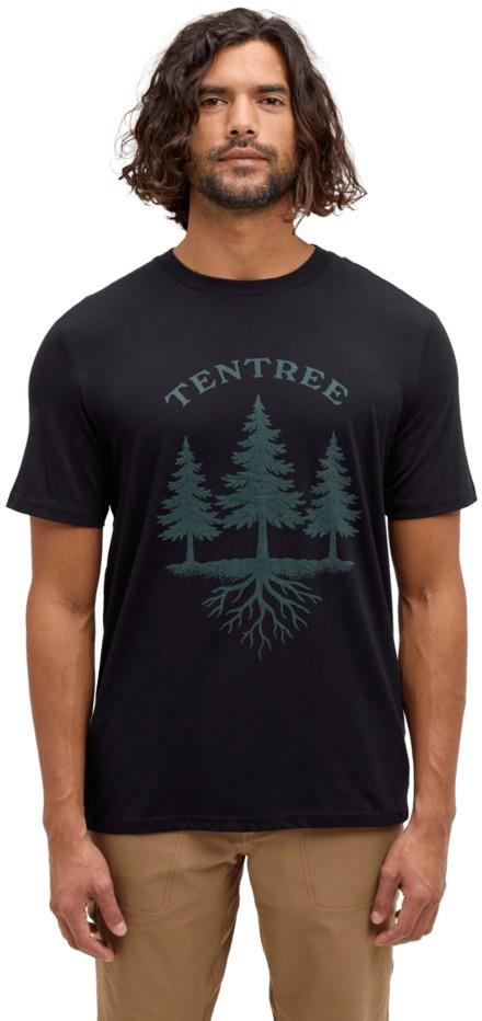 tentree Roots T-Shirt - Mens - meteorite black / pine green 1