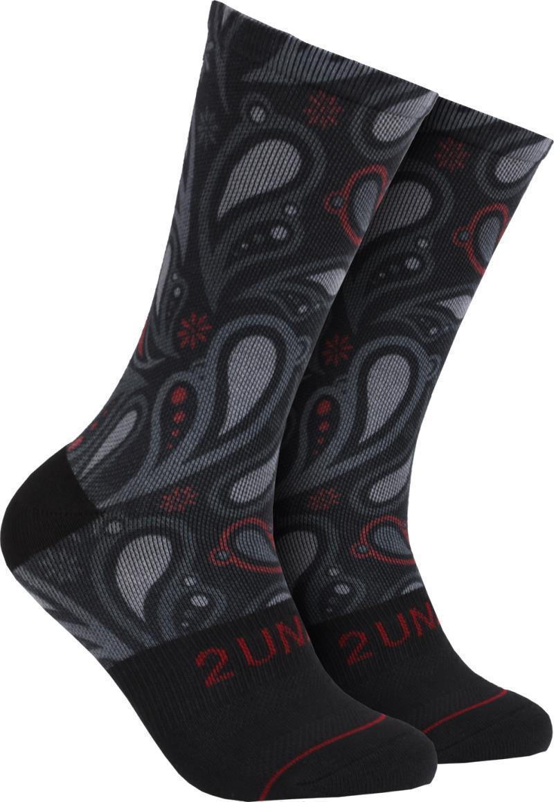 Flex Crew Socks - Print - Mens - Black Paisley 1