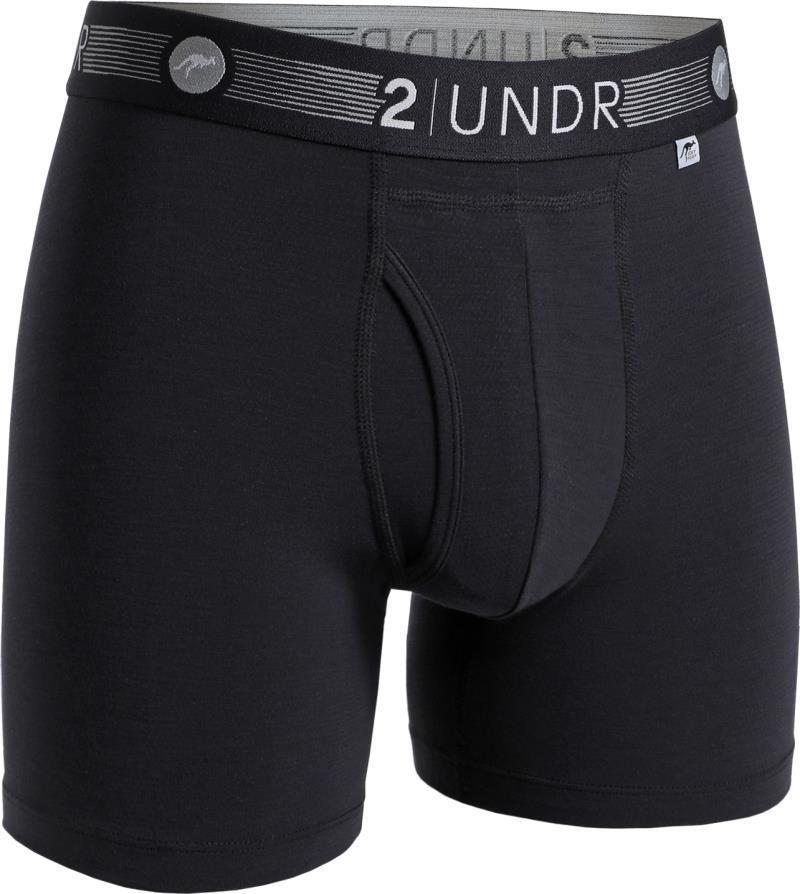 Flow Shift Boxer Briefs, 6" Inseam - Solid - Mens - Black 1