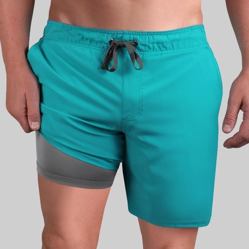 Juicy 2-in-1 Shorts - Mens - aqua marine 1