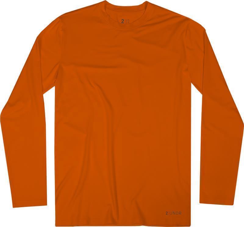 Luxe Crew Neck LS Tee - Mens - Deep Orange 2
