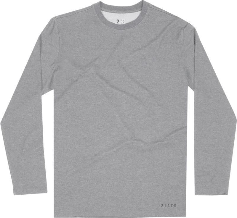 Luxe Crew Neck LS Tee - Mens - Grey 2
