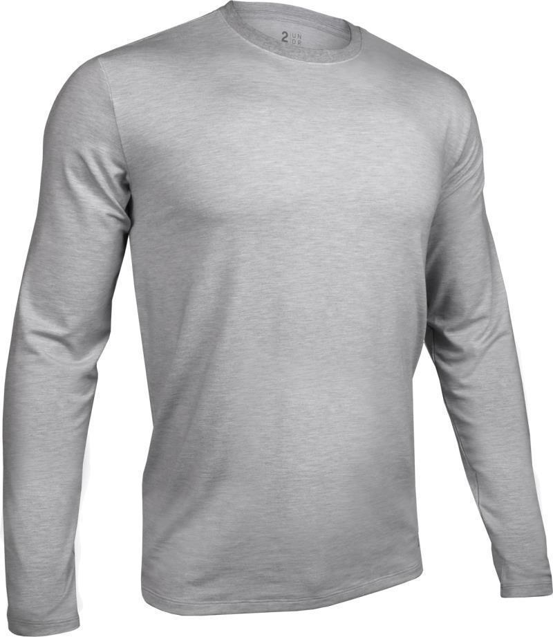 Luxe Crew Neck LS Tee - Mens - Grey 1