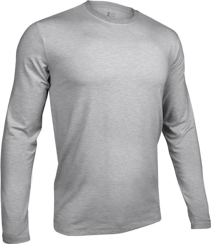 Luxe Crew Neck LS Tee - Mens - grey 1