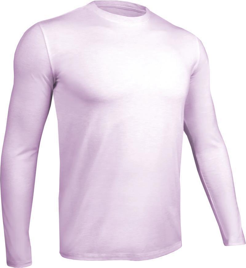 Luxe Crew Neck LS Tee - Mens - heathered lavender 1