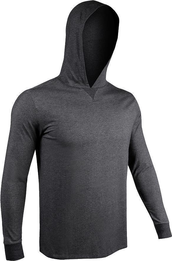 Luxe Hooded LS Tee - Mens - Charcoal 1