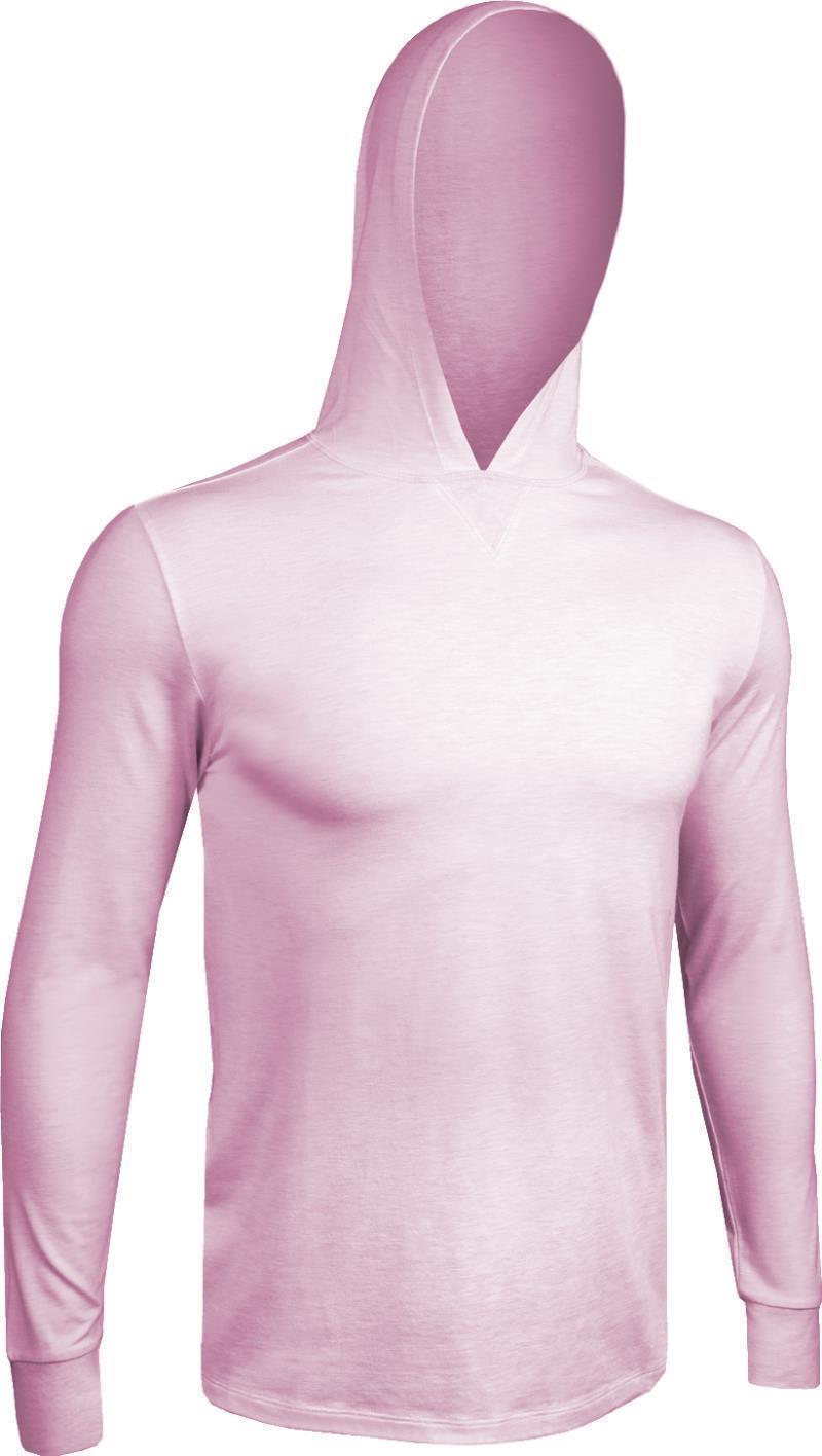 Luxe Hooded LS Tee - Mens - Heathered Light Pink 1