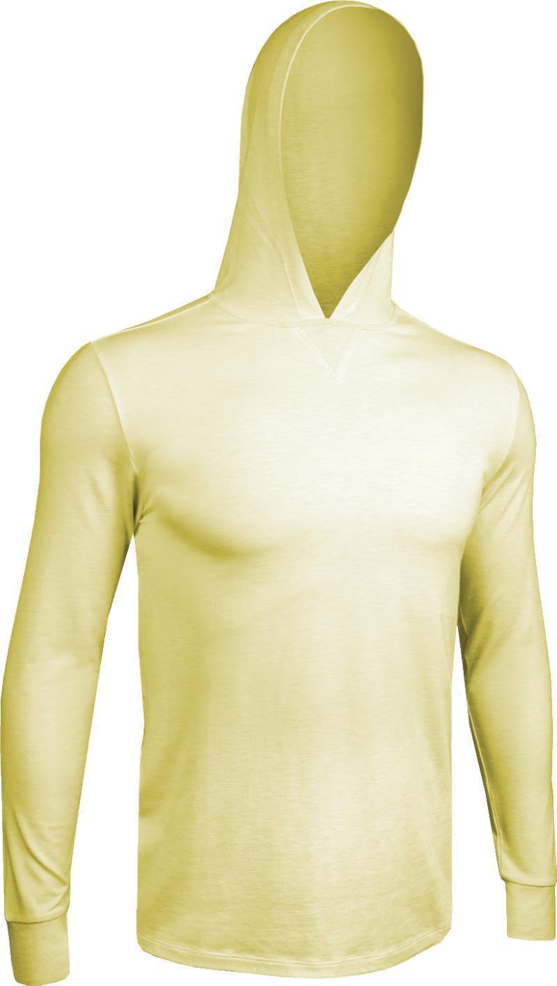 Luxe Hooded LS Tee - Mens - Heathered Light Yellow 1