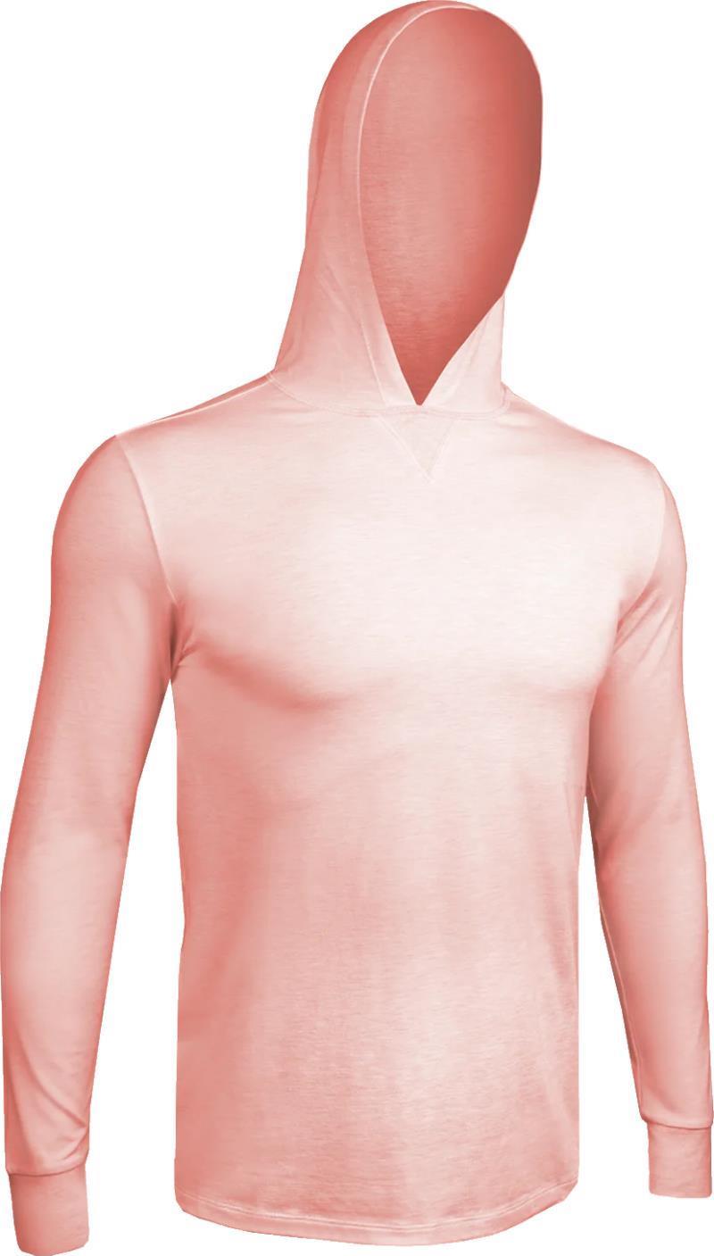 Luxe Hooded LS Tee - Mens - Heathered Salmon 1
