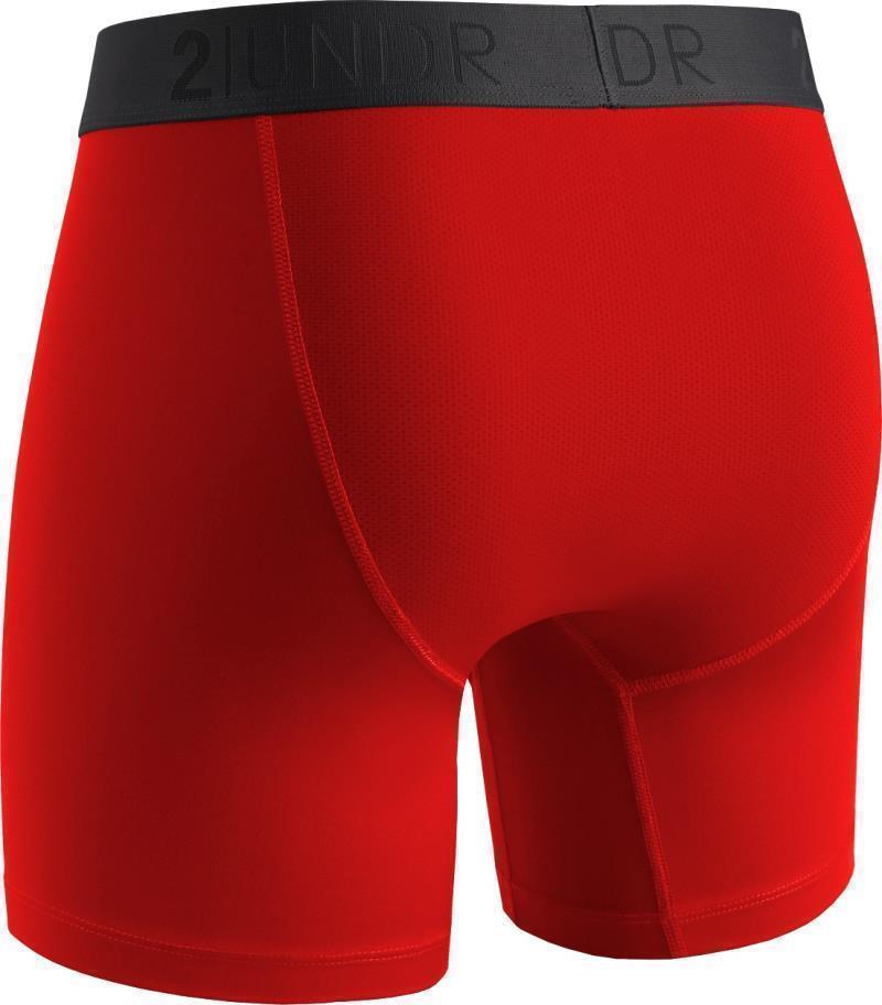 Power Shift Boxer Briefs, 6" Inseam - Solid - 4XL-5XL - Mens - Crimson 2
