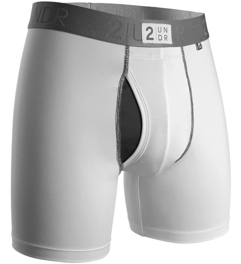 Power Shift Boxer Briefs, 6" Inseam - Solid - 4XL-5XL - Mens - White 1
