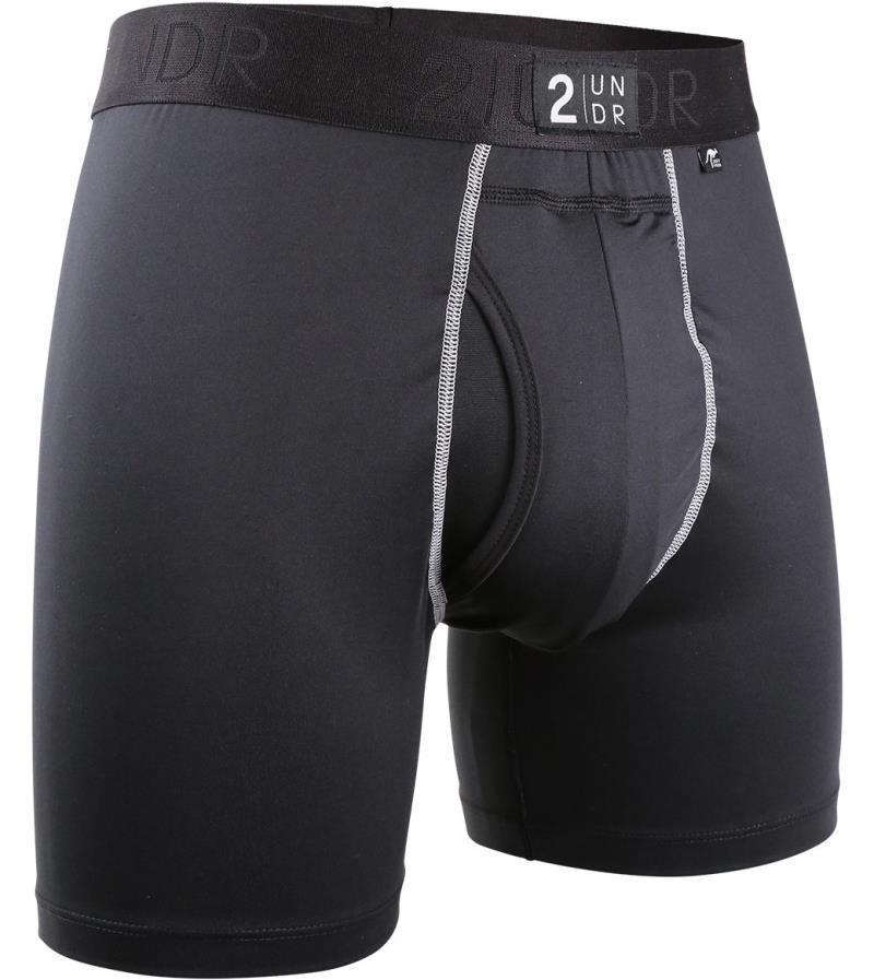 Power Shift Boxer Briefs, 6" Inseam - Solid - Mens - Black 1