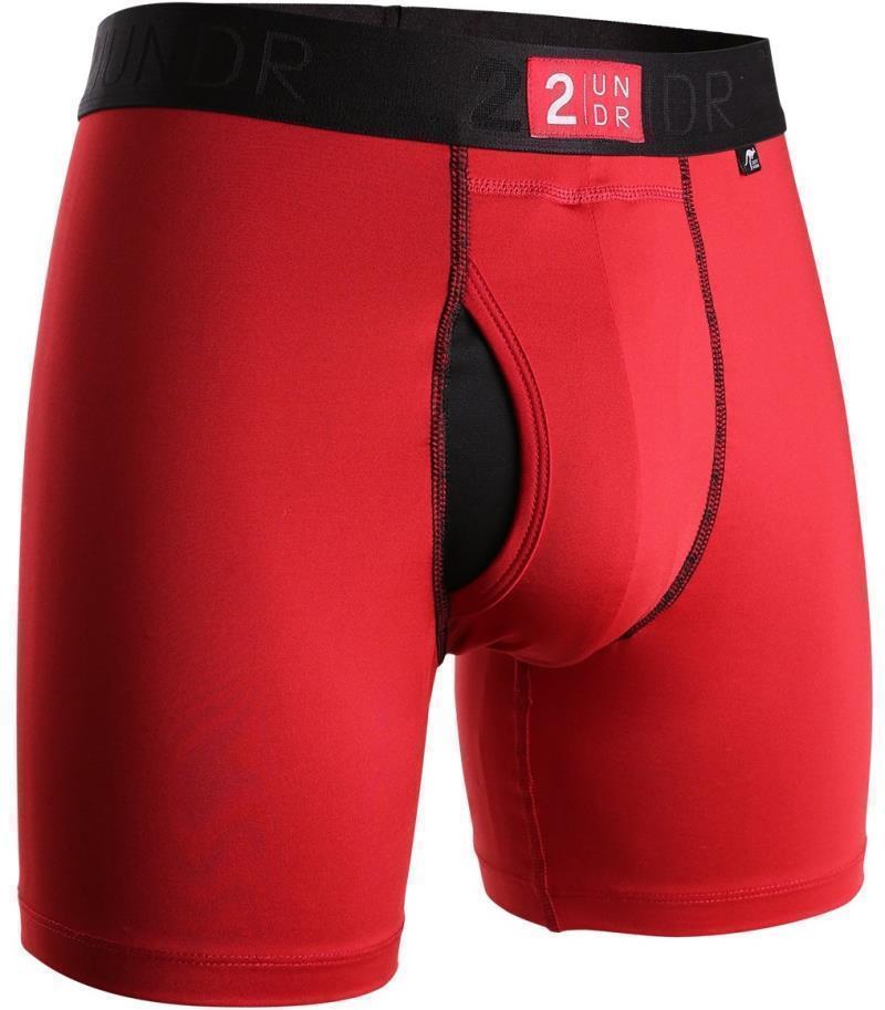 Power Shift Boxer Briefs, 6" Inseam - Solid - Mens - Crimson 1