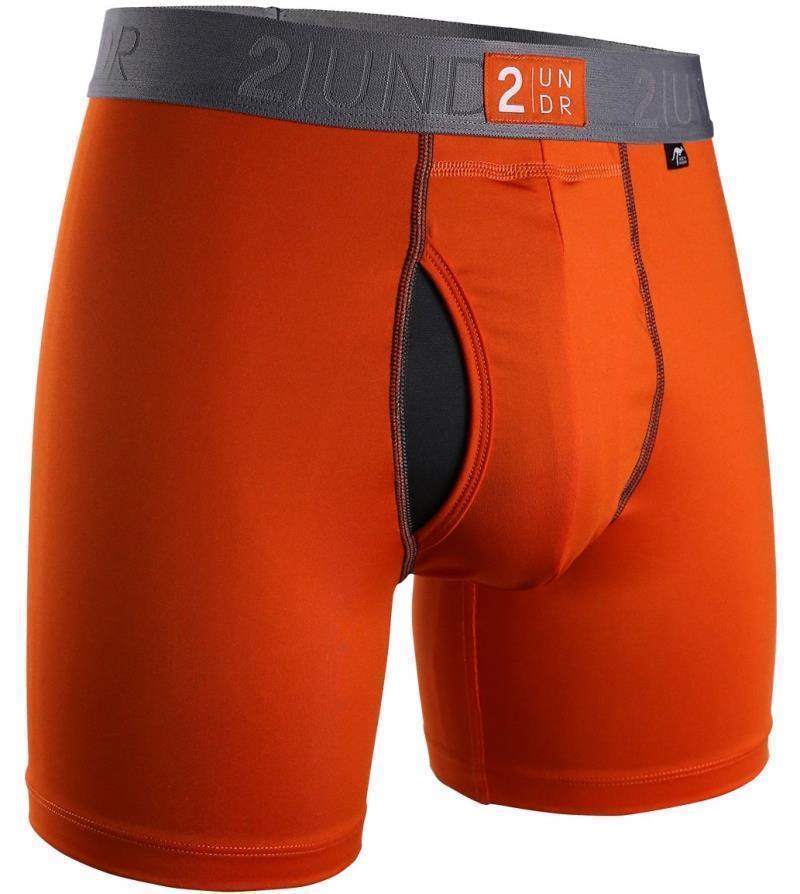 Power Shift Boxer Briefs, 6" Inseam - Solid - Mens - Orange 1