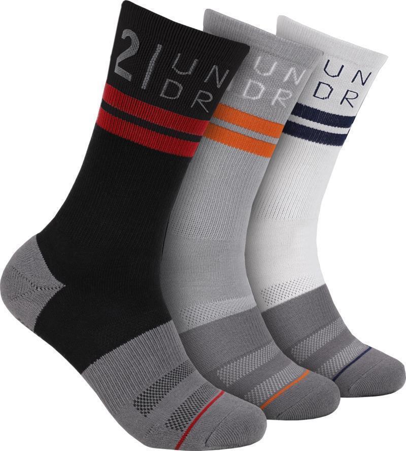 Sport Crew Socks - 3-Pack - Mens - Black / Grey / White 1