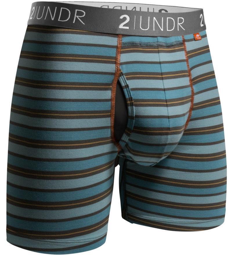 Swing Shift Boxer Brief - Stripe - Mens - Blue / Orange Stripes 1