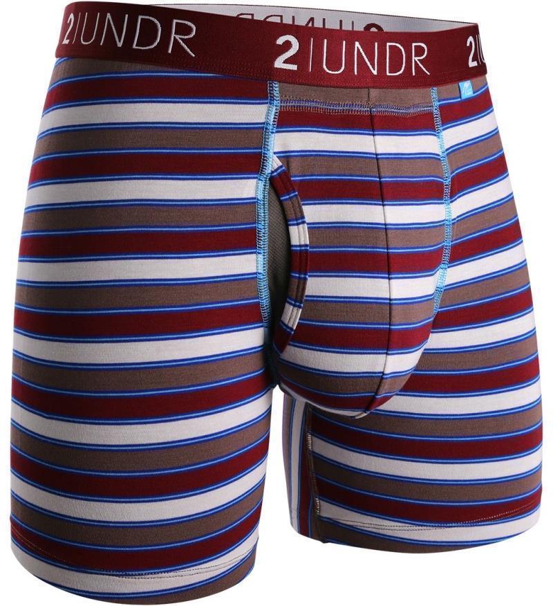 Swing Shift Boxer Brief - Stripe - Mens - Burgundy Stripes 1