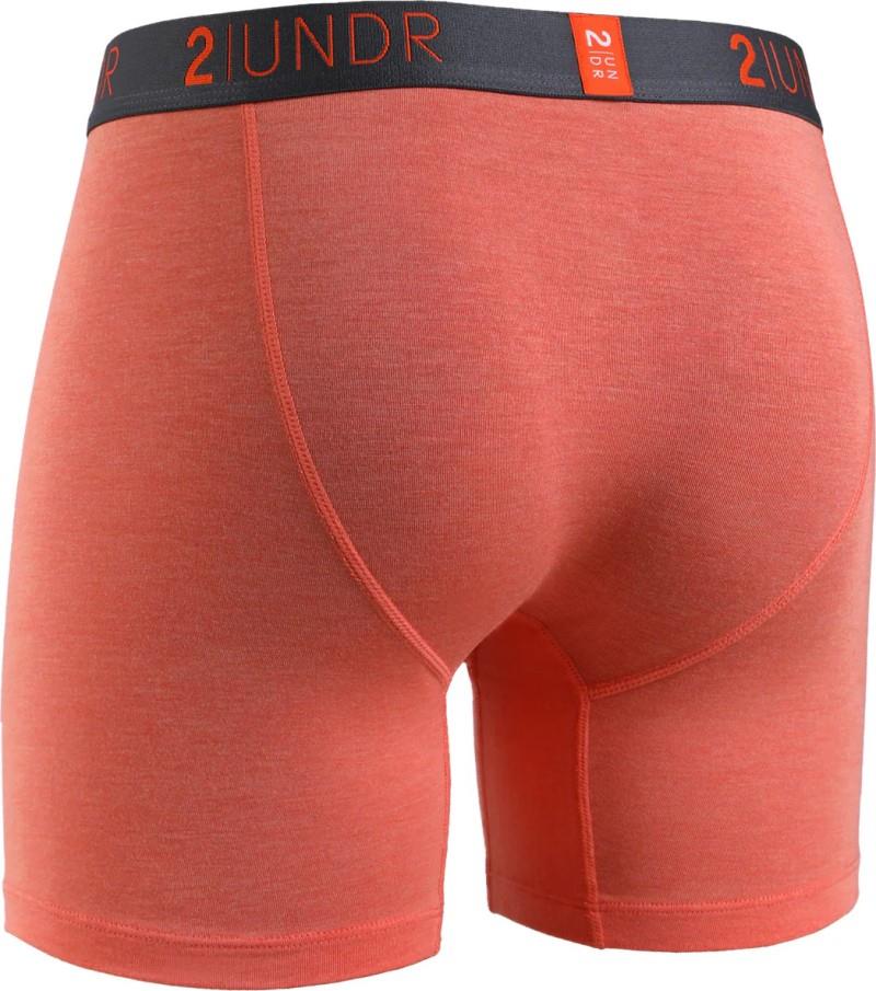 Swing Shift Boxer Briefs, 6" Inseam, Heathered - 4XL-5XL - Mens - coral 1