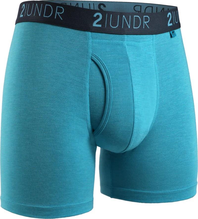 Swing Shift Boxer Briefs, 6" Inseam, Heathered - 4XL-5XL - Mens - turquoise 1