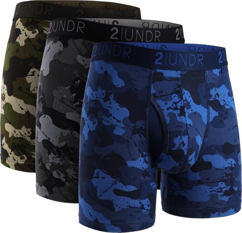 Swing Shift Boxer Briefs, 6" Inseam, Print - 3 Pack - Mens - army / blackout / nightout 1