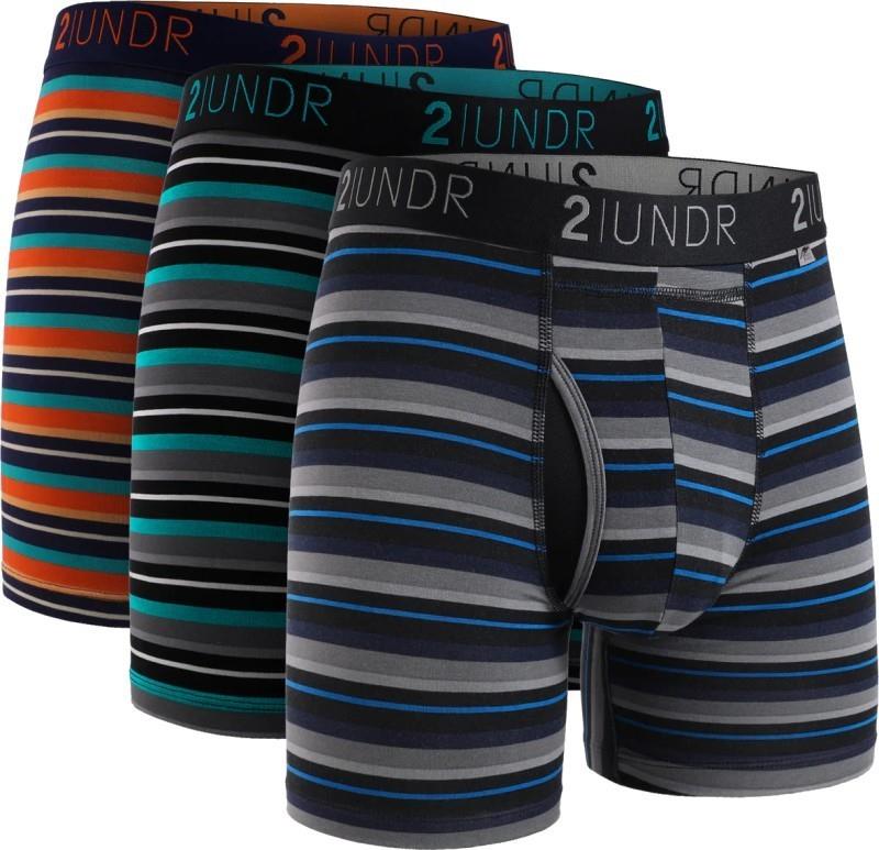 Swing Shift Boxer Briefs, 6" Inseam, Print - 3 Pack - Mens - blue / teal / beach 1