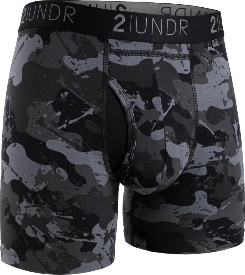 Swing Shift Boxer Briefs, 6" Inseam, Print - 4XL-5XL - Mens - blackout 1