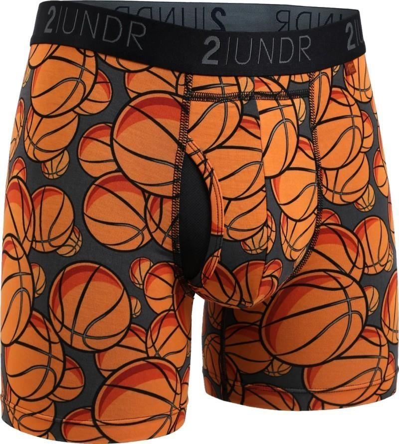 Swing Shift Boxer Briefs, 6" Inseam, Print - 4XL-5XL - Mens - hoops 1