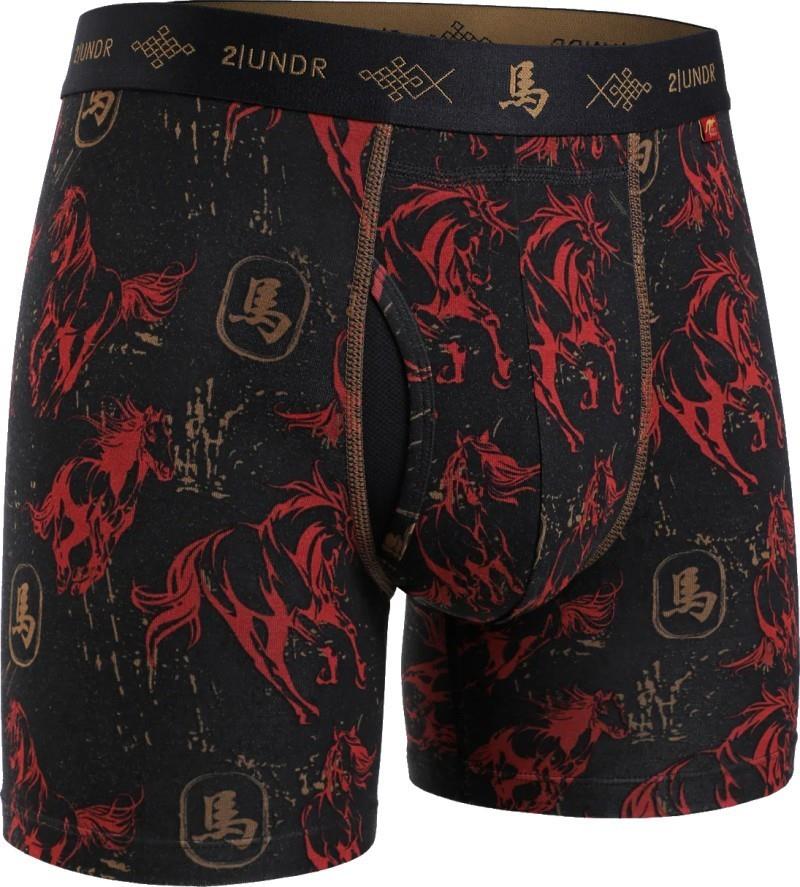 Swing Shift Boxer Briefs, 6" Inseam, Print - Mens - horse play 1