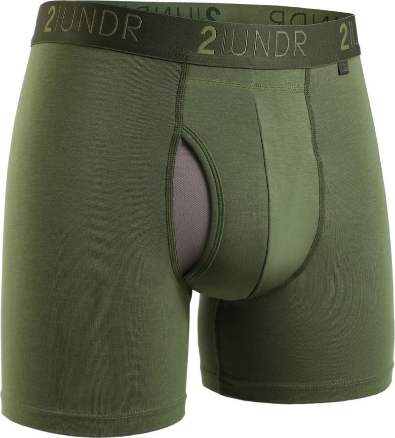 Swing Shift Boxer Briefs, 6" Inseam, Solid - Mens - army green 1